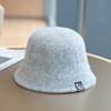 New autumn and winter wool woolen fisherman's hat children's fashionable versatile face small plain bucket hat