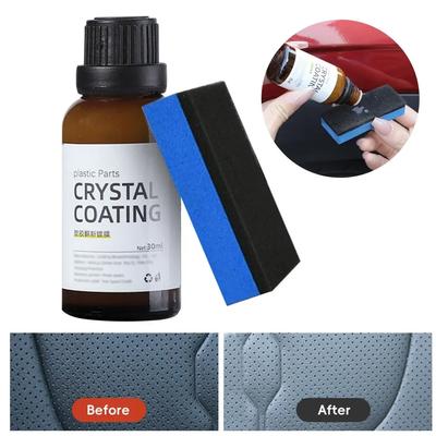 30ml Plastics Parts Crystal Coating Plastics Trim Restorer For Cars Maintenance Agent Car Plastics Restorer Sponge Waterproof