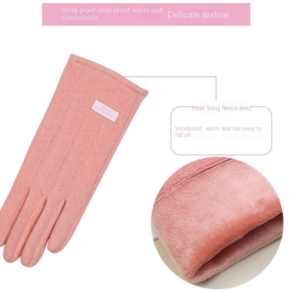Plush Finger Gloves Touchable Screen Warm Gloves Fashionable Touch Screen Gloves  Women's Style