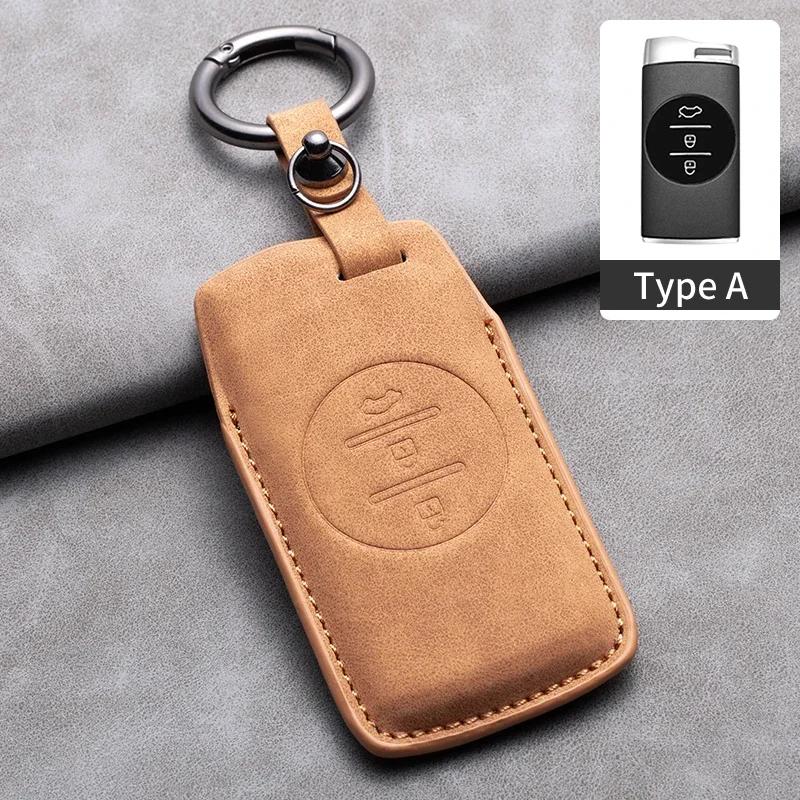 4 Button Leather Car Key Case Cover for Chery Omoda 5 2023 for Chery Tiggo 8 Pro Tiggo 7 Pro 8 PLUS Arrizo for Omoda S5 C5 Modod