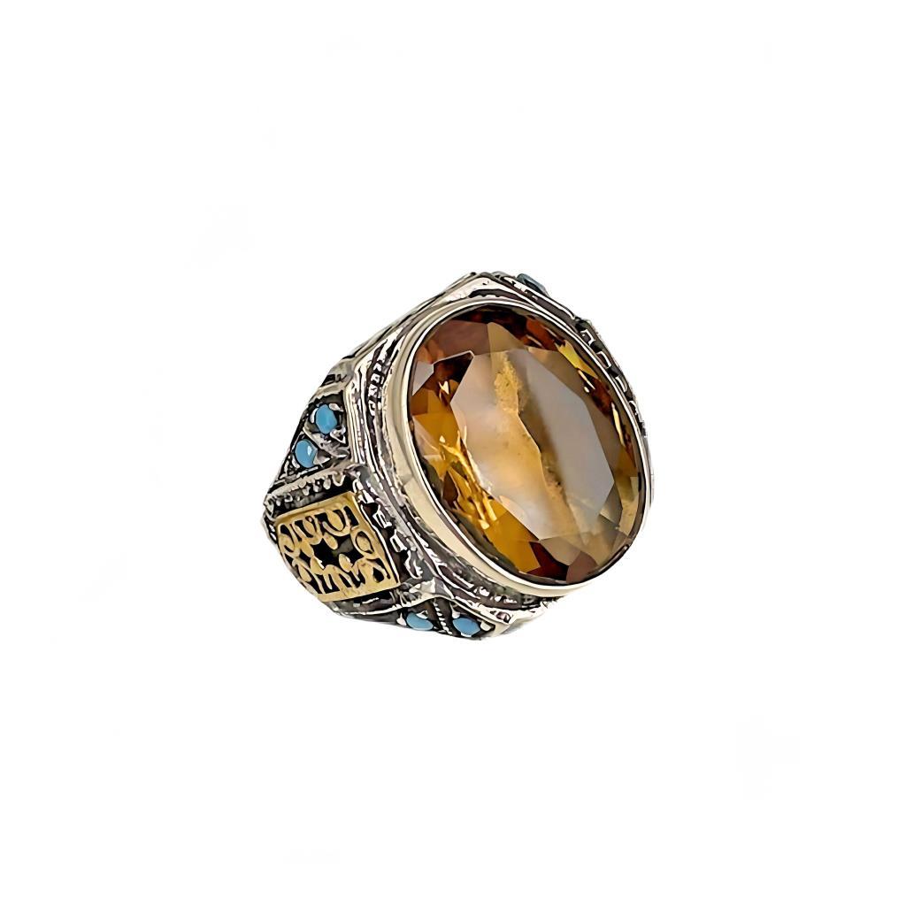 

Серебряное кольцо с зултанитом и бирюзой 230047470G20Y 17