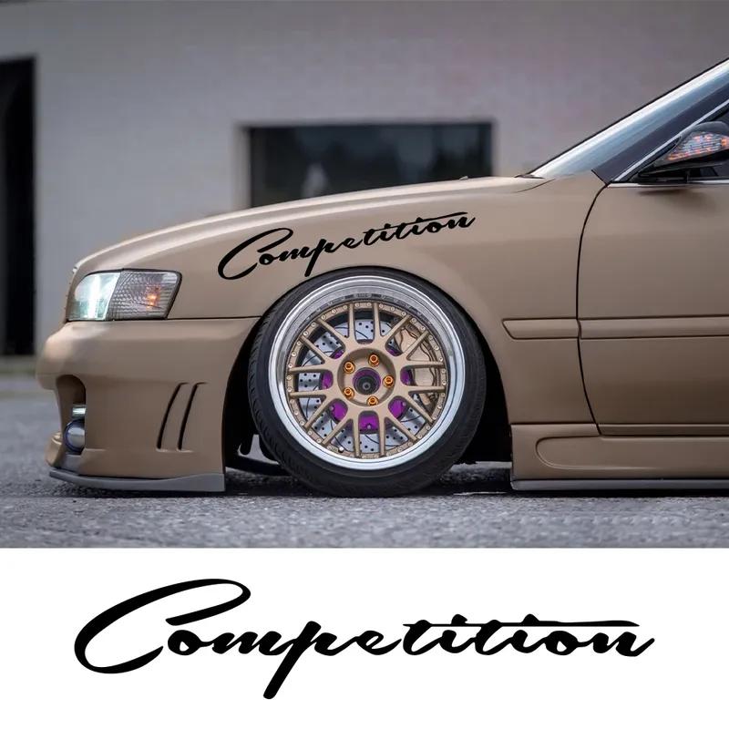 Competition Slogan Car Lamp Eyebrow Sticker Personalized English Vinyl Decal Waterproof Car Body Decoration Sticker Accessories