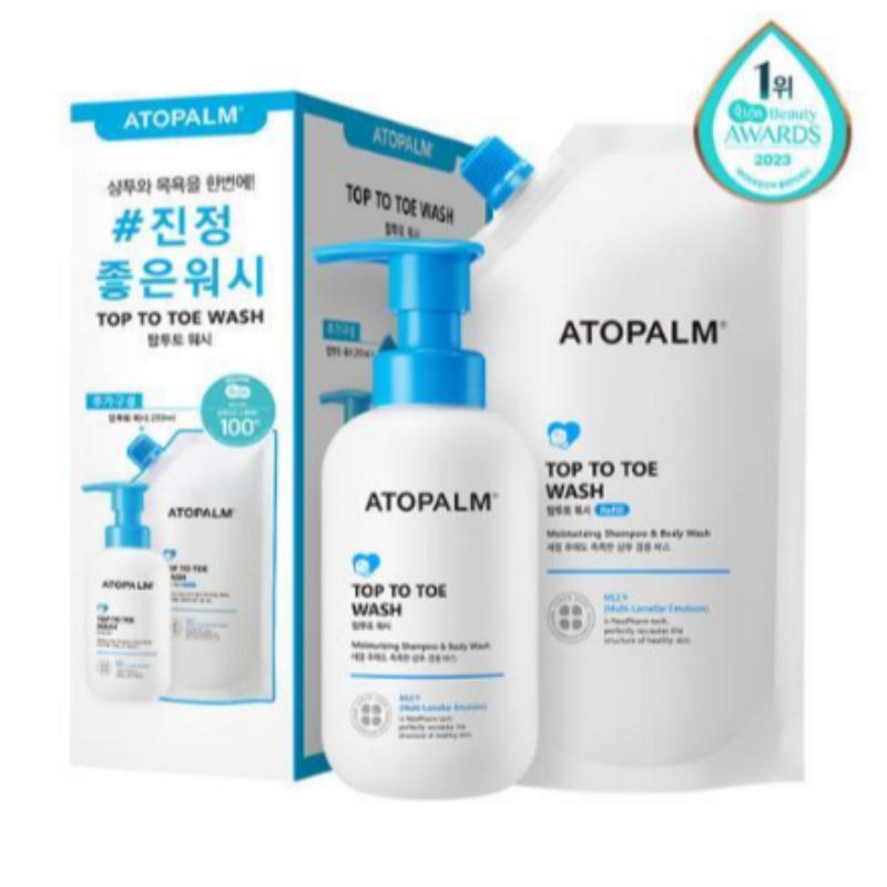 ATOPALM Top-to-Toe Wash 300ml Set (300ml + Refill 250ml)