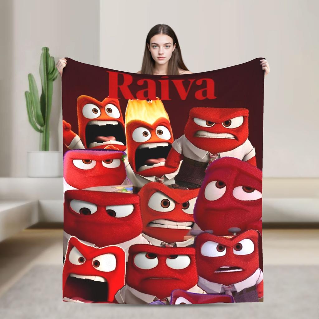 Inside Out 2 Cartoon  Blanket  Travel Office Flannel Throw Blanket For Outdoor Super Warm Custom Quality Bedspread