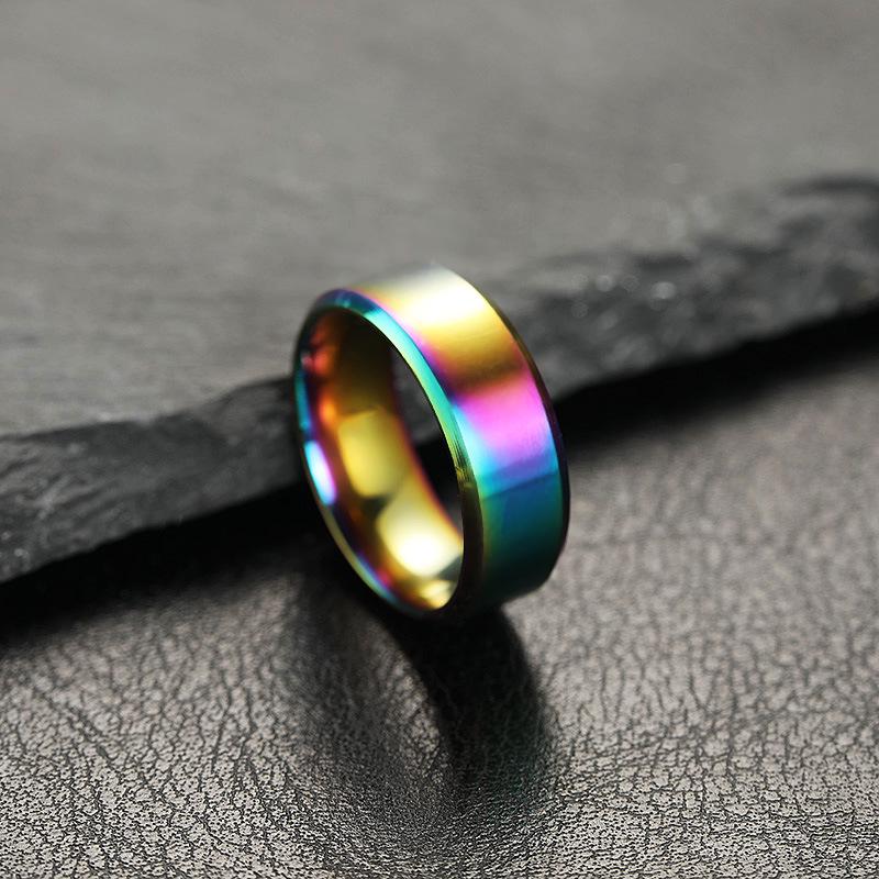 8MM Men's Stainless Steel Matte Ring - European & American Fashion