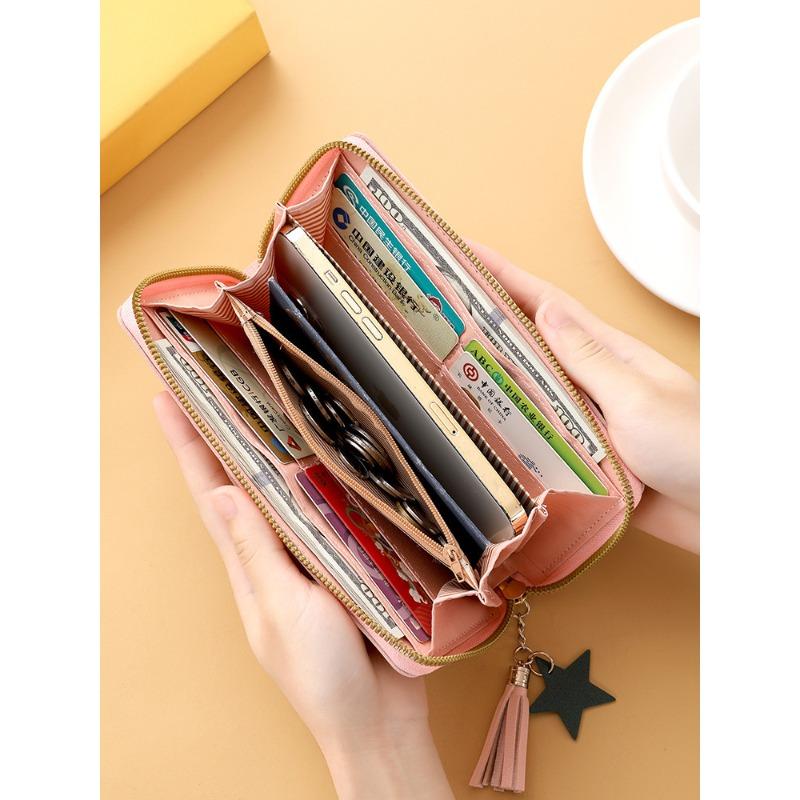 Women Wallets Tassel Zipper Long Wallet Clutch Purse Coin Card Holder