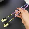 Stirring Spoon Extended Handle Titanium Stirring Spoon Milk Tea Coffee Dessert Ice Cocktail Spoon Kitchen Tool