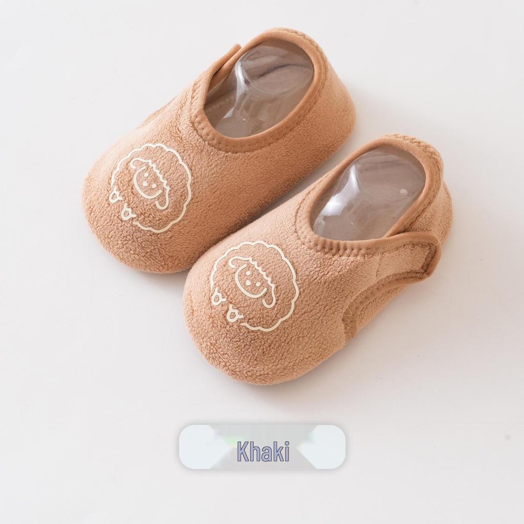 2025 Autumn/Winter Fleece-lined Non-slip Velcro Baby Walking Socks & Indoor Shoes