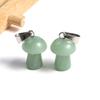 2 Stück, Handgefertigter Anhänger in Pilzform mit Edelstein, Reiki-Heilkristall Quarz Achat Jade Naturstein Anhänger Charms für Schmuckherstellung DIY 1,2×1,6cm