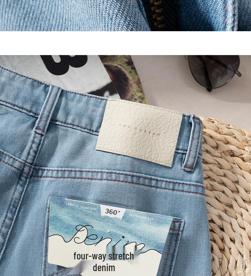 Summer Light Blue Flare Pants - Comfortable Stretch Slimming Denim Long Pants 532