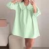 Women's Fashionable And Casual Puff Sleeve Lapel Doll Collar Loose Dress