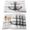 Nautisch Placematten Set, Anker Tafelmatten Wasbaar Zomer Kust Print Placemat voor Vakantie Banket Eetkamer Keukentafel Decor