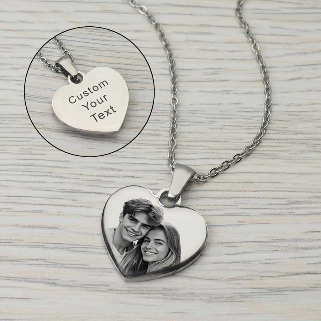 Picture Necklace Personalized for Women,Custom Photo Love Heart Projection Pendant, Valentine's Day gift,gifts for mom