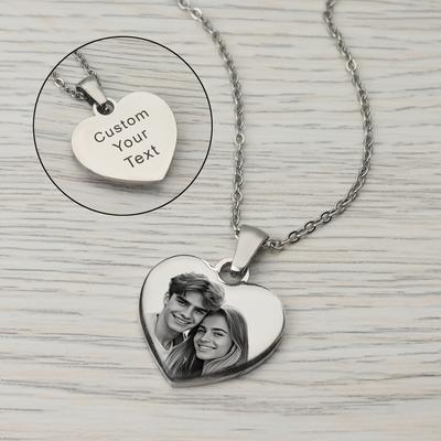 Collar con Foto Personalizado para Mujer, Colgante de Corazón de Amor con Proyección Personalizado, Regalo de San Valentín, regalos para mamá