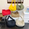 Autumn and Winter New Relaxed Canvas Bag Women's Oxford Cloth Solid Color Cloth Bag Casual Shoulder Messenger Bag