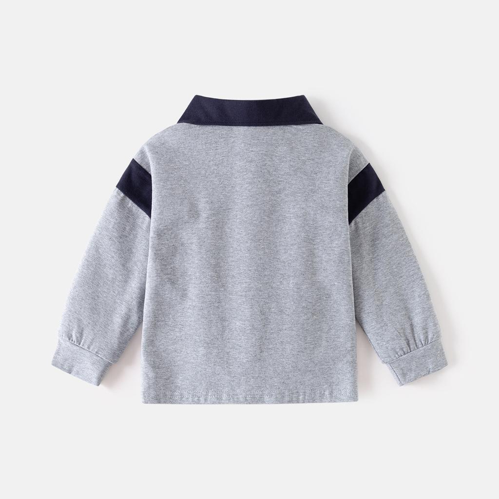 Spring children's POLO sweater new long-sleeved lapel boys thin sweater cartoon foreign top children's clothing