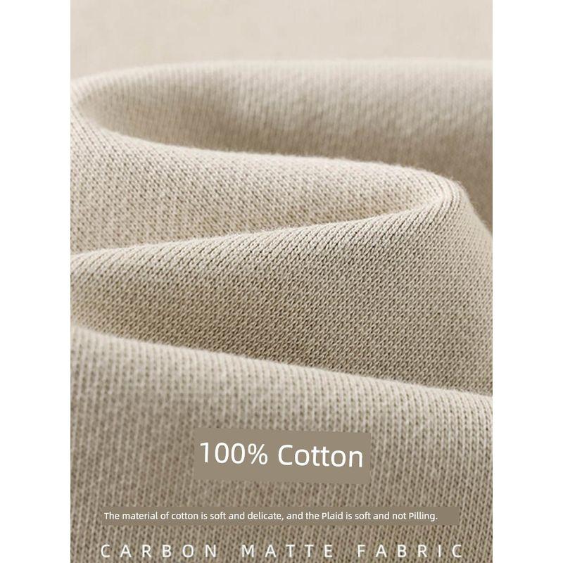 Pure Cotton Apricot Casual High Waist plus Size Straight Sports Pants