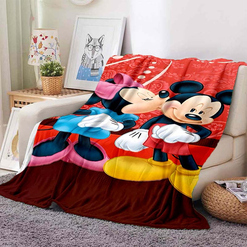 17 Styles Minnie Mickey Mouse Cartoon Print Blanket for Soft Flannel Throw Fluffy Sofa Bed Home Travel Camping Picnic