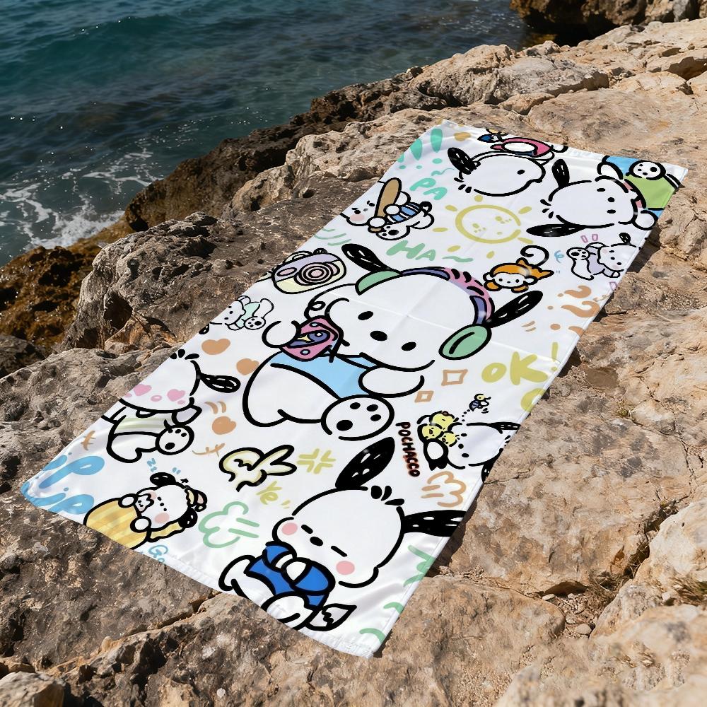 kawaii P-pochacco-o cute Towel Beach Quick Dry Soft Pool Towels Gift for Travel Gym Shower Camping sports