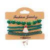 4Pc/Set Merry Christmas Tree Santa Claus Bracelet For Women Xmas Deer Crystal Polymer Clay Beads Woven Bracelet New Year Jewelry