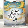 Cute Snoopy Dog Cartoon Flannel Blanket,Ultra Soft Warm Plush Throw for Home Bedroom Bed Sofa Cover Camping Picnic gift