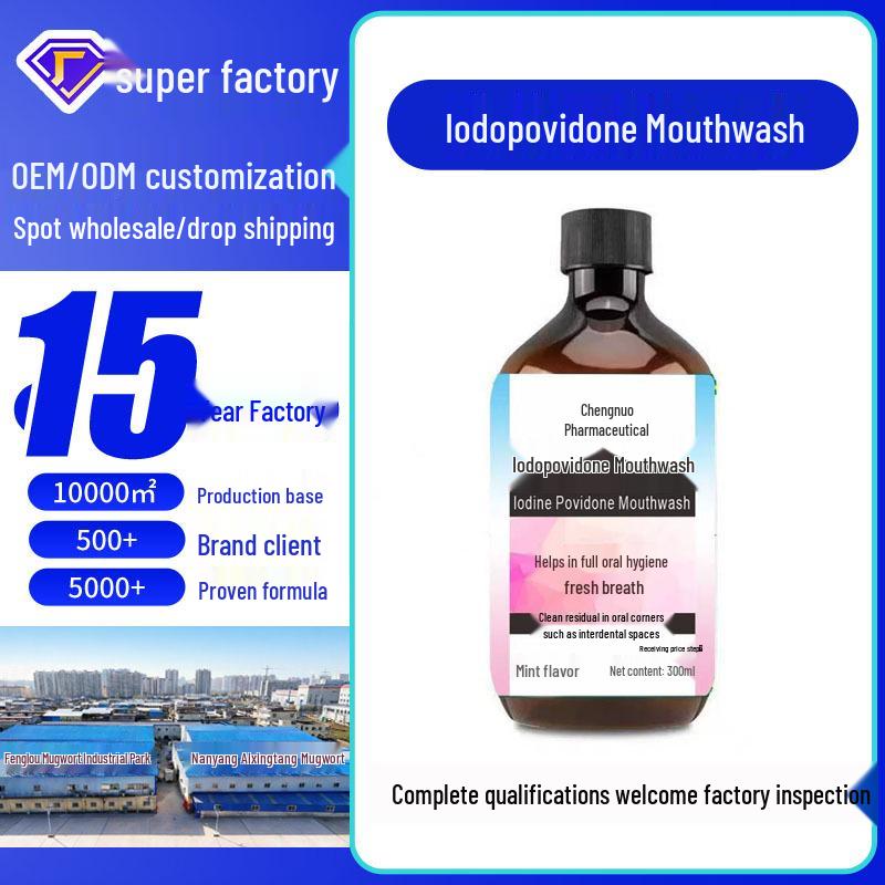 Iodine Ketoconazole Antibacterial Mouthwash – Freshens Breath, Removes Odor & Tartar, Protects Gums