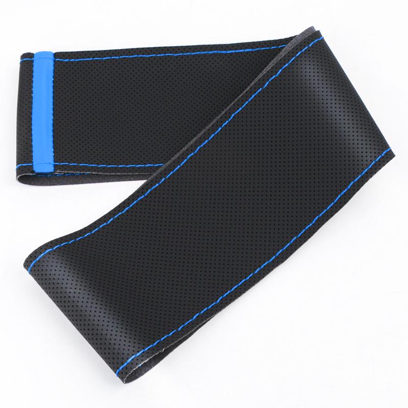 DIY Universal Car Steering Wheel Cover Napa Leather Steering Wheel Wrap Soft Breathable Car Accessories 38cm Auto Steering Wrap