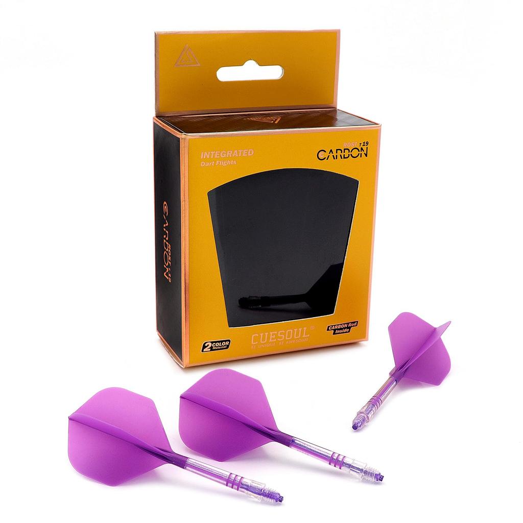 Cuesoul ROST AK57 T19 Carbonfaser Schaft mit integriertem Standard Satz von 3 Flights, Form, (CS-AK57XB4-4)