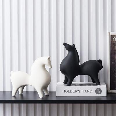 Modern Minimalist Abstract Ceramic Horse Statue for Living Room Entryway Bar Decor Housewarming Gift Contemporary Home Art