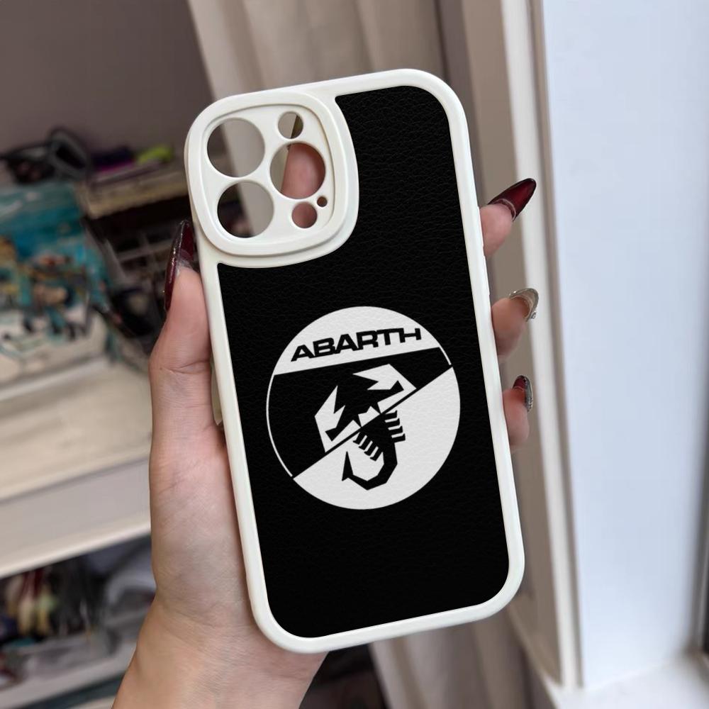 ABARTH Italy Car Phone Case For Iphone 16 15 14 12 13 Pro Max 11 Mini Xs Puls Lambskin Silicone Cover