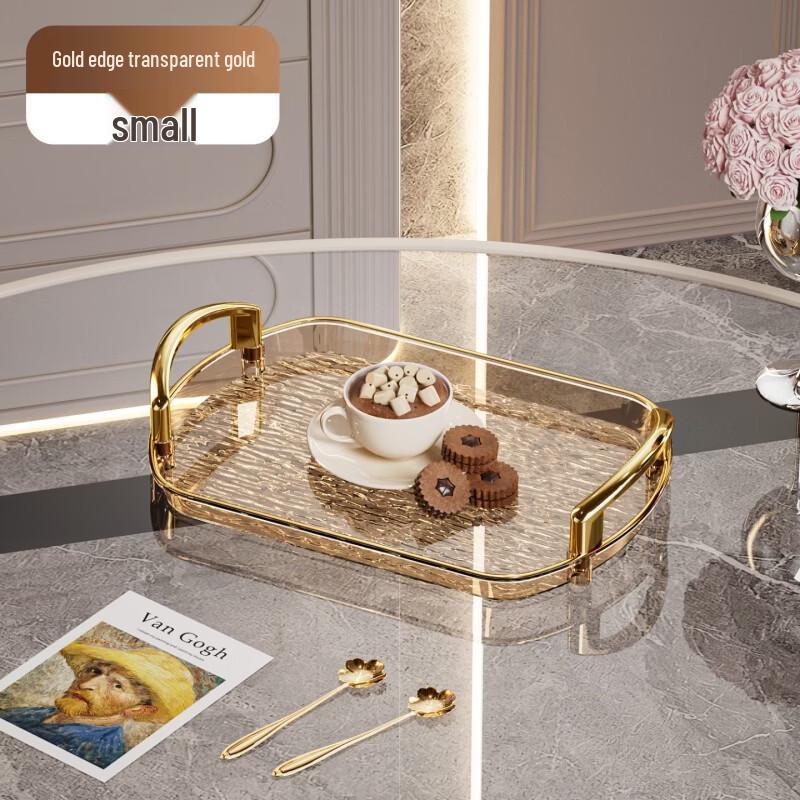 Silingfei Light Luxury PET Plastic Serving Tray with Handle