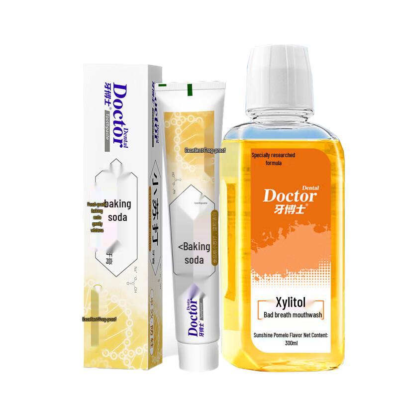 

Dr. Dental Baking Soda Toothpaste & Xylitol Mouthwash Set