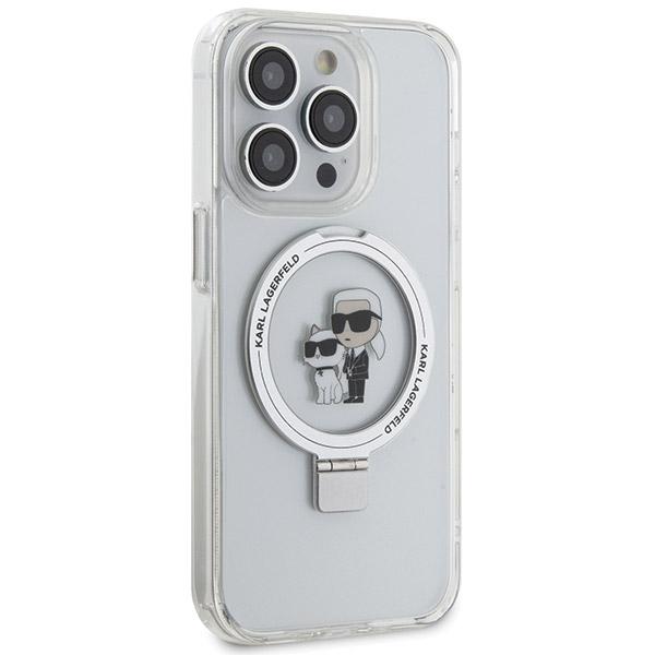 Etui Do iPhone 13 Pro Max Karl Lagerfeld Ring Stand MagSafe Białe