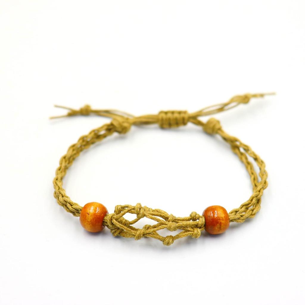 Adjustable Woven Natural Stone Net Necklace Pendant