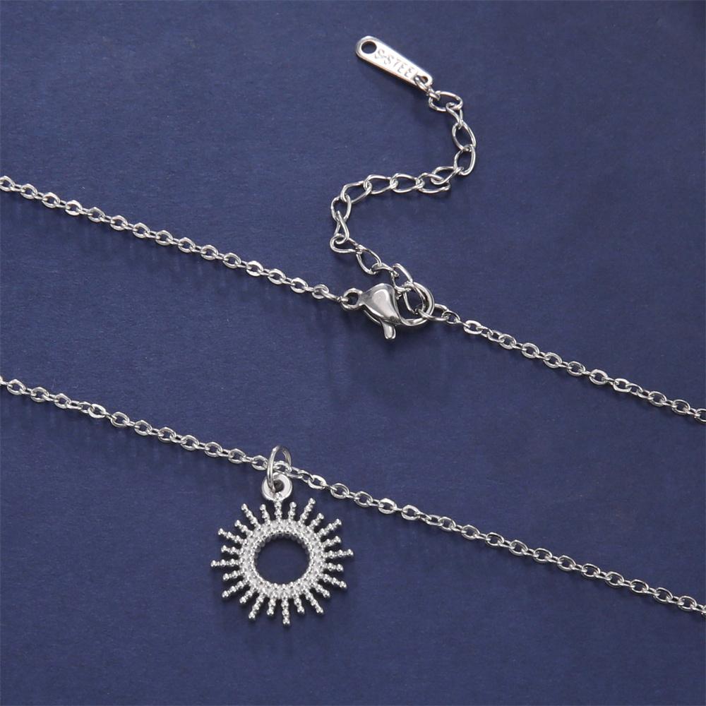Fashion Sun Necklace Stainless Steel Pendent Choker Gold Color Necklaces for Women Girls Jewelry Wedding Party Christmas Gifts