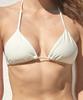 Loe [Renewal] Lyla White Solid Triangle Bikini Top