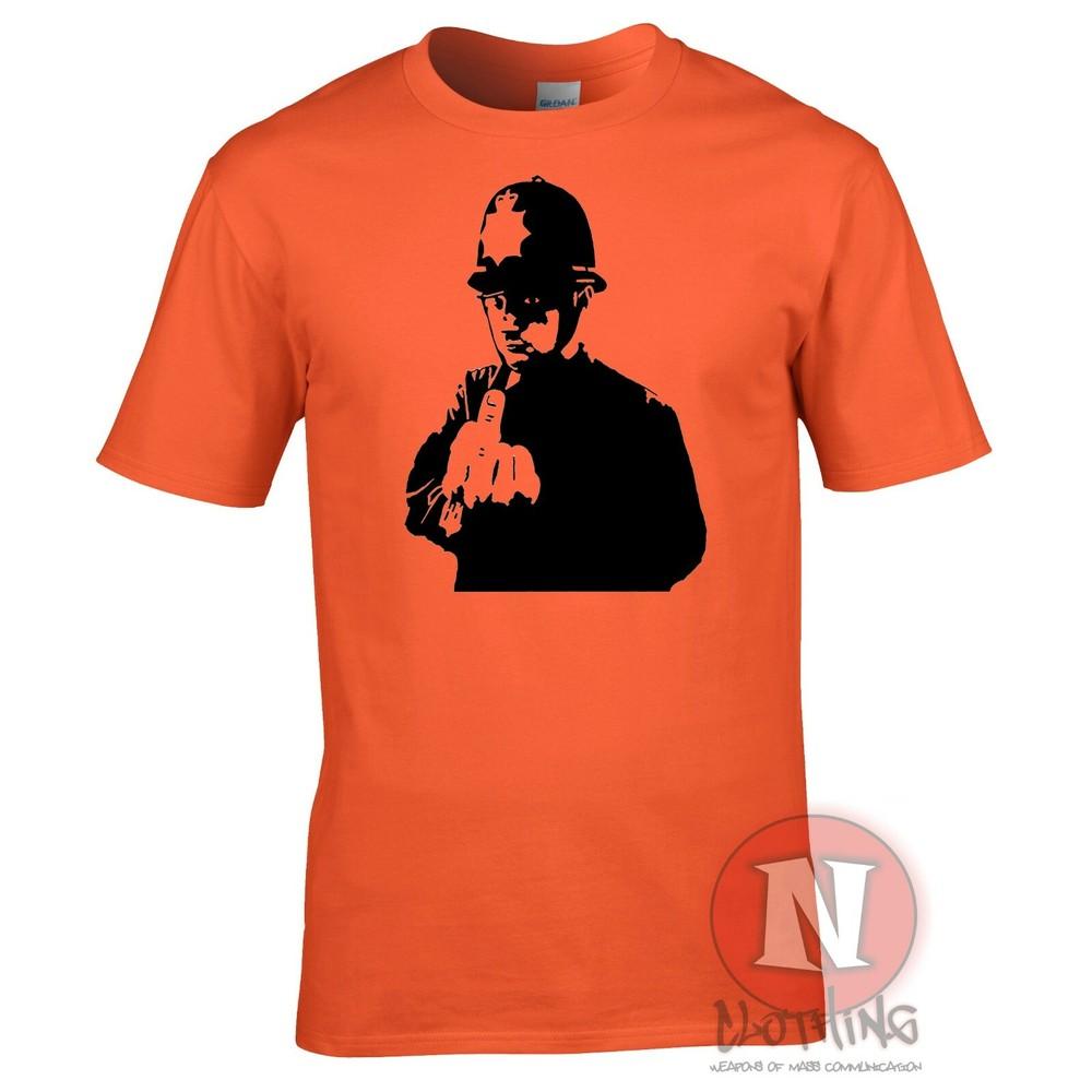 Banksy Policeunisex Up Yours TShirt Urban Stencil Art Graffiti Festival Tee
