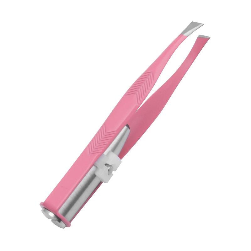 Пинцет для бровей со светодиодной подсветкой: Инструмент для подравнивания бровей из нержавеющей стали для точного макияжа