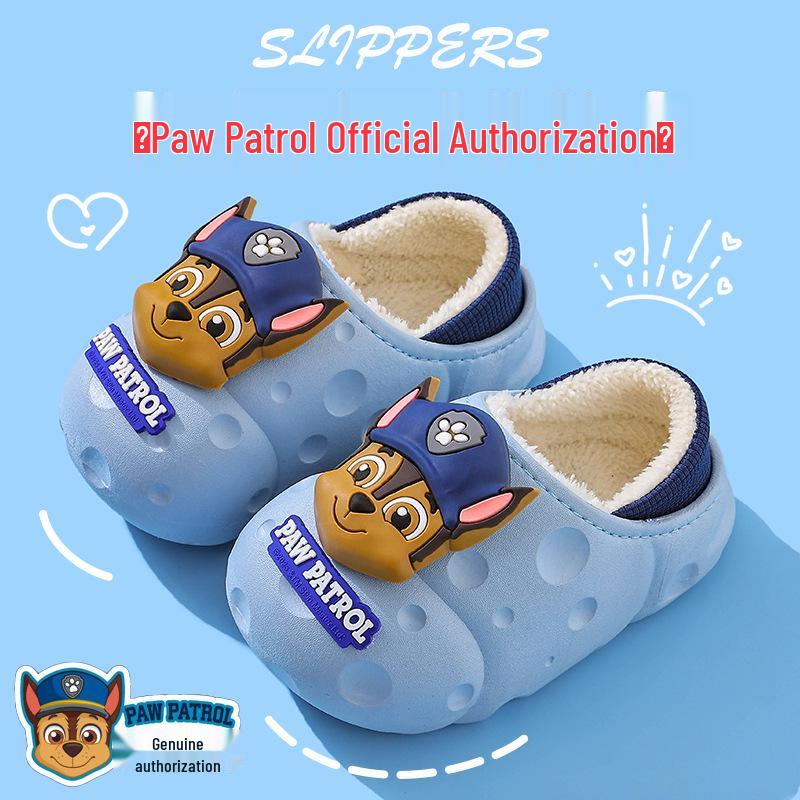 Paw Patrol Kids' Winter Waterproof Cotton Slippers: Cute, Anti-Slip, Closed-Toe Shoes for Boys & Girls