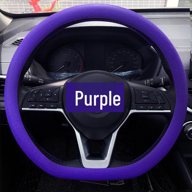 Universal Silicone Steering Wheel Cover - Fashionable, Sweat-Absorbent, Non-Slip, Thin & Soft, Fits All Seasons