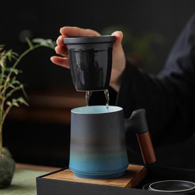 Ιαπωνική Κεραμική Κούπα Τσαγιού με Σουρωτήρι Vintage Κούπα Καφέ Τσαγιού 400ml