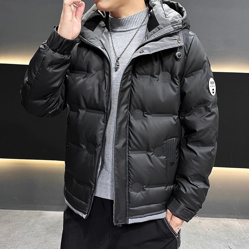 Hooded Down Jacket Men's Short 2025 New Trend Korean Version of Duck Down Fashion Handsome Cold and Warm Jacket Men's Cotton Jacket