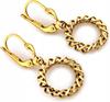 333 8k gold dangling earrings, English hoops, fancy openwork, women's