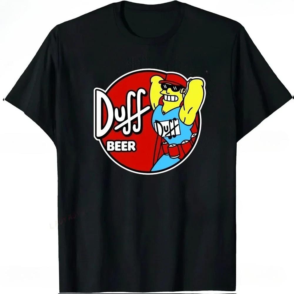 Футболка The Simpsons Duff Beer Circle Logo V2 Ретро Уличная Мода Мужская Футболка Дизайн с Коротким Рукавом Принт Футболка Топы S