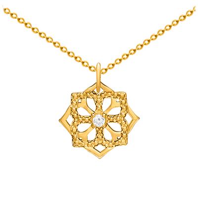 [Q7947] - Vergoldete Halskette 'Sissi' Weißgold - 15x15 mm