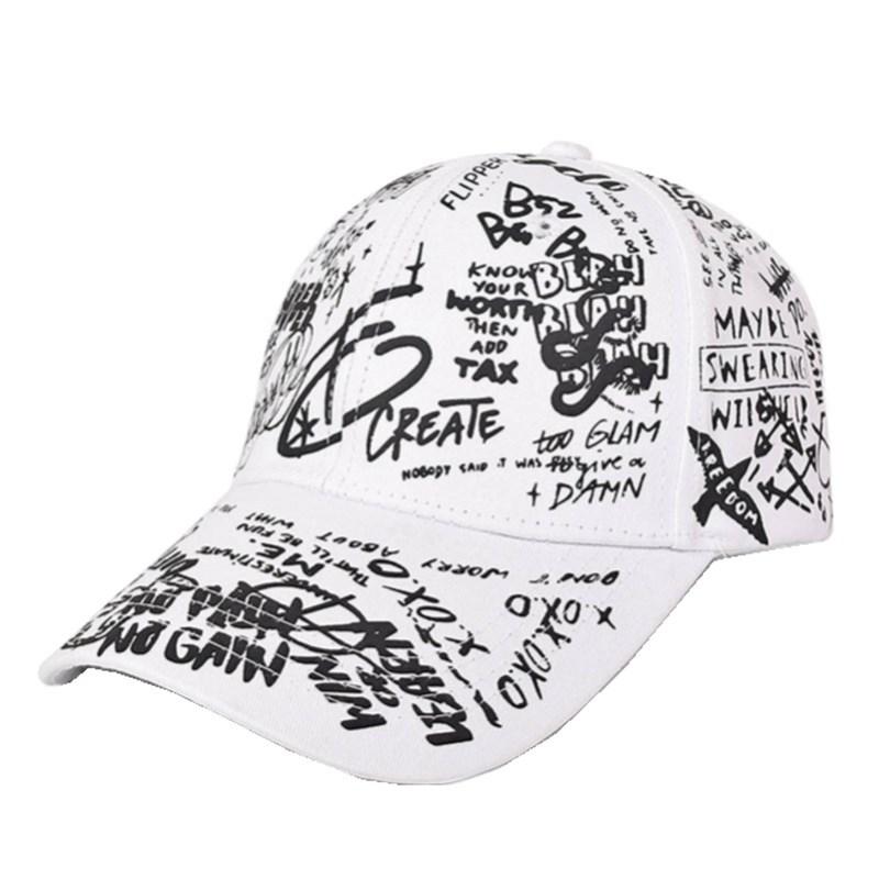 Tide print sunshade hip hop cap neutral adjustable baseball cap Korean version sun hat cap sun protection breathable