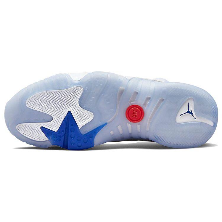 Paris Saint-Germain x Air Jordan Jumpman Two Trey Paname Herren-Sneaker Weiß Bimsstein Leuchtendes Karmesinrot DX6551-104
