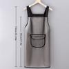 Tablier de Cuisine Imperméable Ménager Tpu Résistant à l'Huile Tablier de Travail Noir Transparent Anti-Salissure Tabliers de Nettoyage