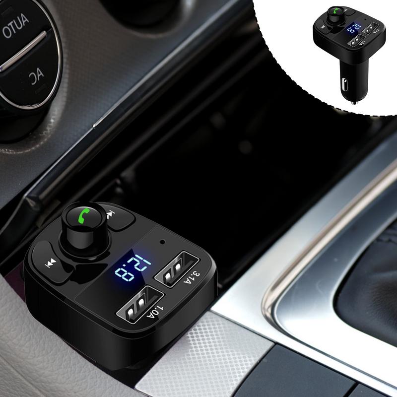 12/24V BT5.0 Car FM Transmitter Blue Tooth With Dual QC3.0 Charger MP3 Player Wireless Audio Adapter For Car Stereo System