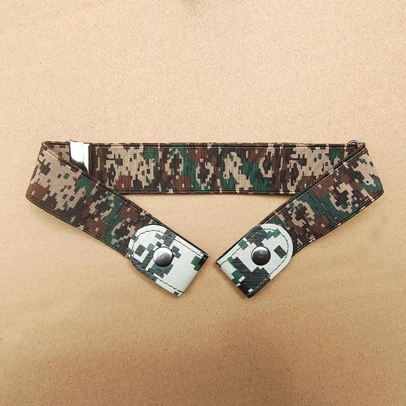 Military Training Elastic Camouflage Belt Trousers Belt for Men and Women Teenagers College Students Universal Belt Junior High School Students Canvas